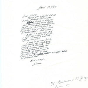 <p class="p1">Samuel Beckett letter and telegram to Henry Wenning</p>
