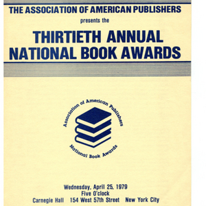 "Thirtieth Annual National Book Awards," April 25, 1979