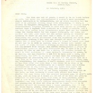 Typed letter [carbon] from Alexander Trocchi to William S. Burroughs, October 12, 1963