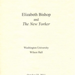 "Elizabeth Bishop and <em>The New Yorker</em>"