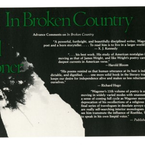 Prospectus postcard for <em>In Broken Country</em> by David Wagoner
