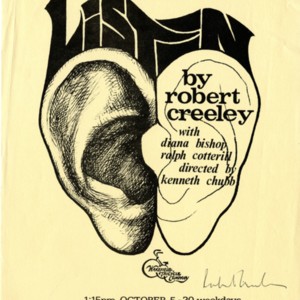 "The World Premiere of <em>Listen</em> by Robert Creeley"