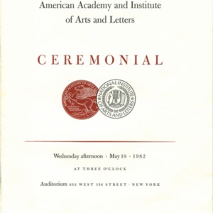 American Academy and Institute of Arts and Letters Ceremonial program