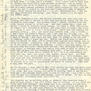Typed letter, signed from Robert Creeley to Larry Bronfman, December 1, 1953
