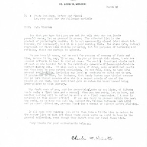 Typed letter, signed from Charles M. Winston to Mona Van Duyn, Constance Urdang, and Donald Finkel, March 13, [1964]