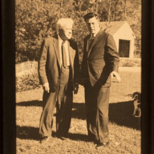 William Jay Smith with Robert Frost at Smith's farm in Vermont, 1960