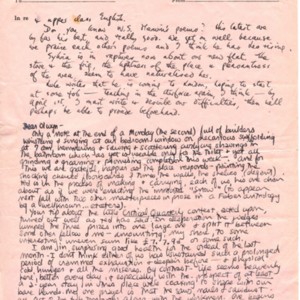 Autograph letter, signed from Sylvia Plath to Olwyn Hughes, circa February 1960