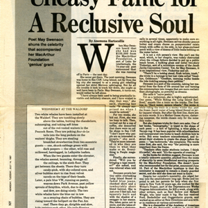 "Uneasy Fame For a Reclusive Soul" by Anemona Hartocollis from <em>Newsday</em>, July 14, 1987.