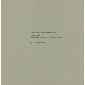 <em>A Non-Fiction Book Presentation, Agap&eacute; Agape, the Secret History of the Player Piano</em> by William Gaddis