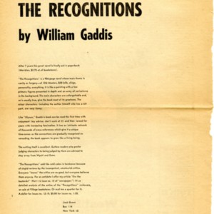 "The Recognitions by William Gaddis"