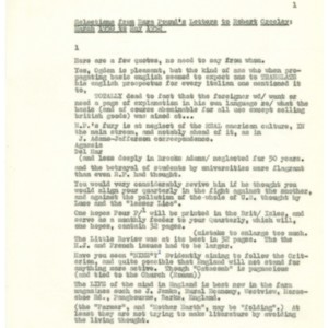 Selections from Ezra Pound's Letters to Robert Creeley: March 1950 to May 1952