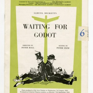 <p class="p1">Playbill for <em>Waiting for Godot </em><span class="Apple-converted-space">&nbsp;</span></p>