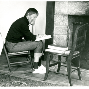 May Swenson at MacDowell Colony, the oldest artists' colony in the United States in Peterborough, New Hampshire, September 1957
