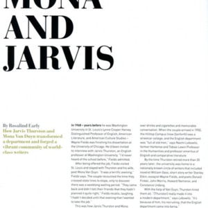 &ldquo;Mona and Jarvis&rdquo; by Rosalind Early from <em>A&amp;S Magazine</em>, Spring 2013