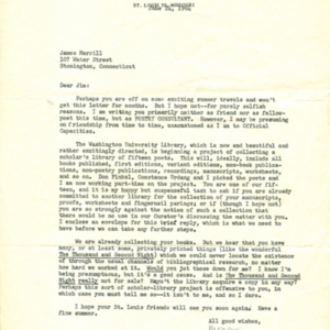 Typed letter, signed from Mona Van Duyn to James Merrill, June 24, 1964