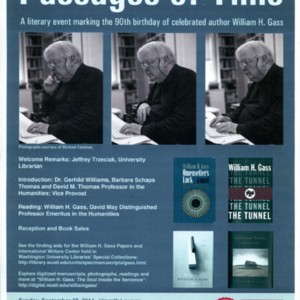 "Passages of Time: A Literary Event Marking the 90th Birthday of Celebrated Author William H. Gass"