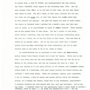 May Swenson's recollection of meeting Sylvia Plath at Yaddo in 1959