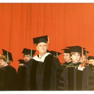 Howard Nemerov at a Washington University graduation.