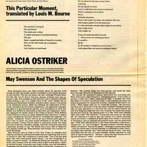 "May Swenson and the Shapes of Speculation" by Alicia Ostriker from <em>The American Poetry Review</em>, March/April 1978
