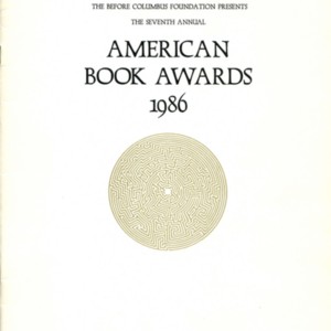 Program for the 1986 Annual American Book Awards sponsored by the Before Coumbus Foundation