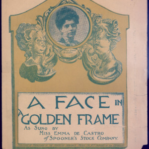 A face in a golden frame