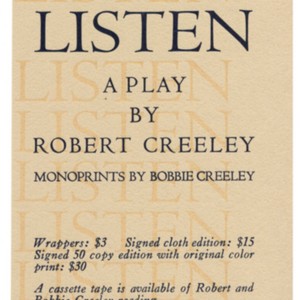 <em>Listen: A Play by Robert Creeley</em>
