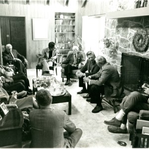 William Jay Smith seated with Allen Tate, Howard Nemerov, Josephine Jacobsen, and others